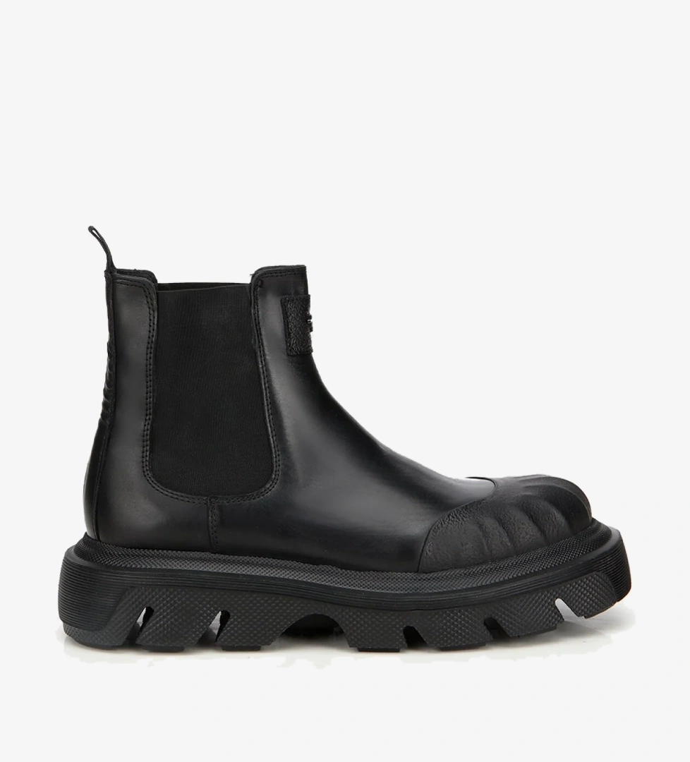 Erkek Deri Siyah Yüksek Tabanlı Chelsea Bot - Görsel 1