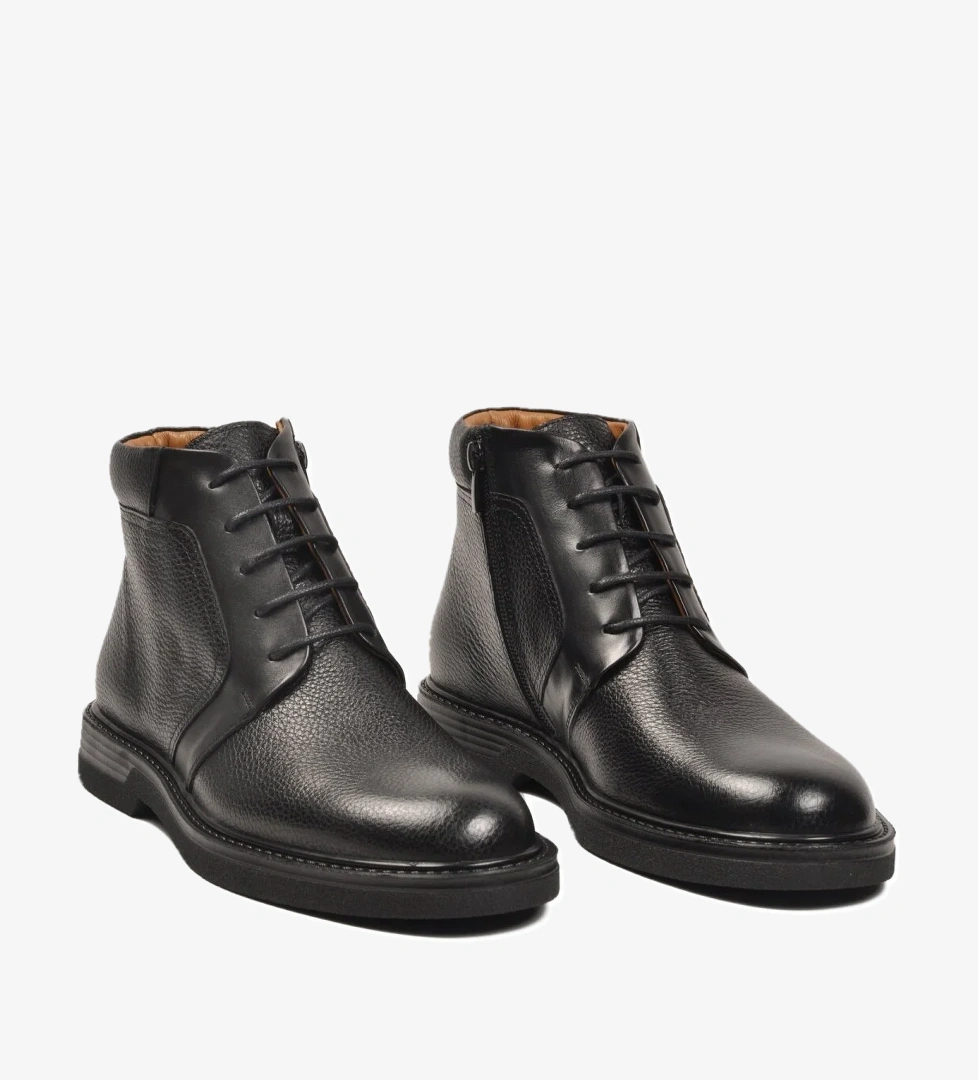2112 İçi Dışı Hakiki Deri Siyah Erkek Bot - Görsel 1