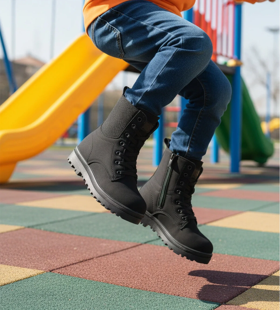 23002 F Siyah Zümrüt Kaymaz Polarlı Kız Çocuk Bot - Görsel 1