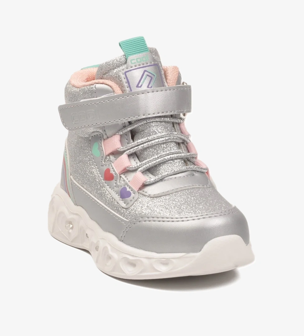 Kids B Gümüş Cırtlı Işıklı Kız Bebek Bot - Görsel 1