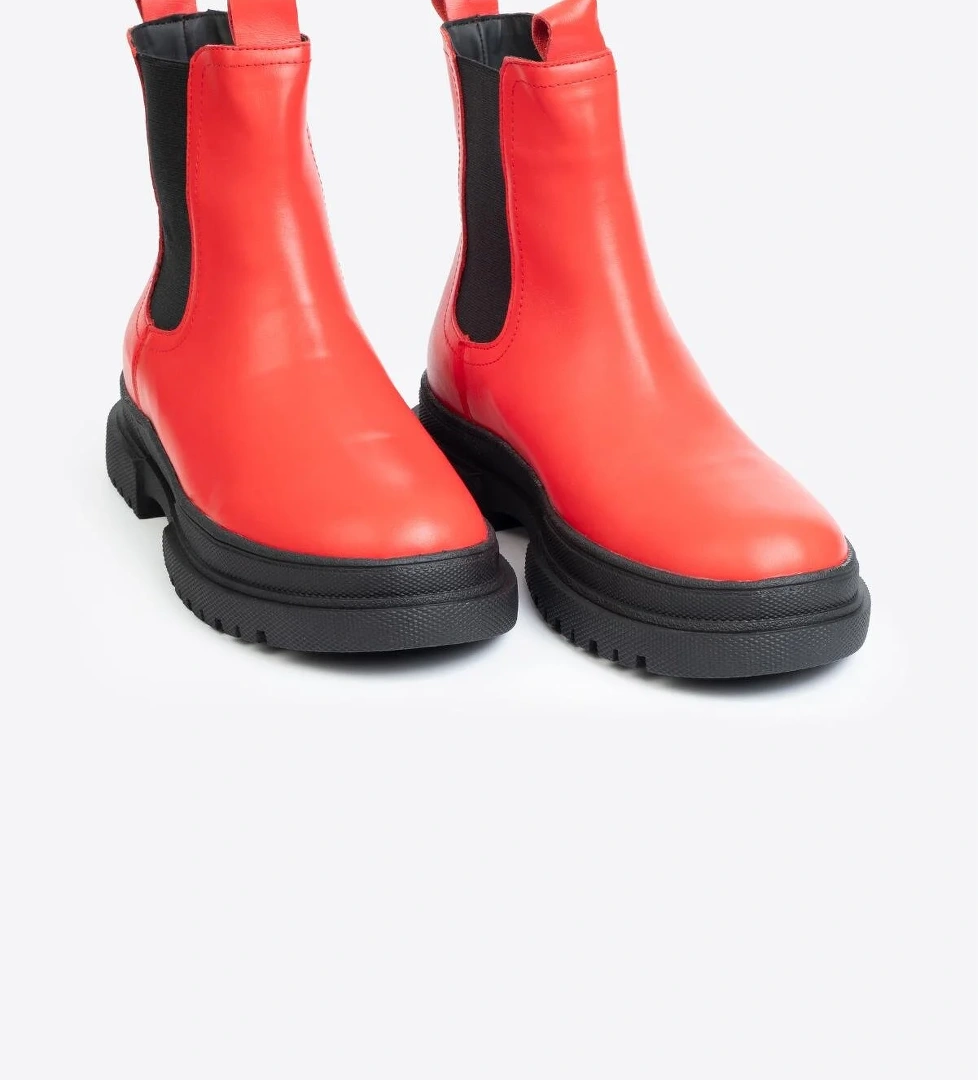 Letoon Letoon Kırmızı KADIN HAKİKİ DERİ BOT | Flo Kırmızı - 1. görsel