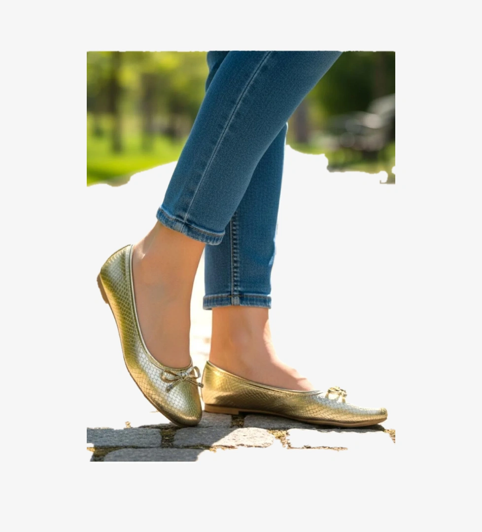 Serena Trend Fiyonklu Kadın Babet Ofis Ayakkabısı Yazlık Şık Babet