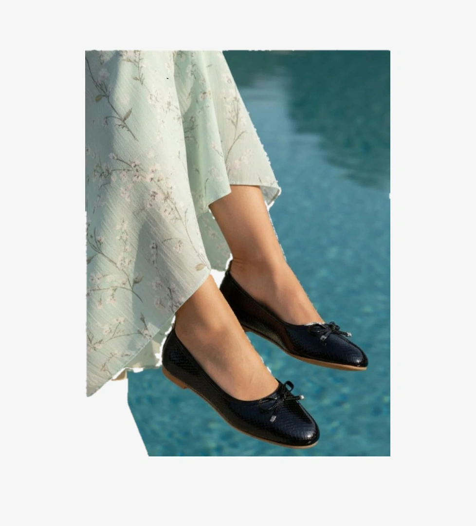 Serena Trend Fiyonklu Kadın Babet Ofis Ayakkabısı Yazlık Şık Babet - Görsel 1