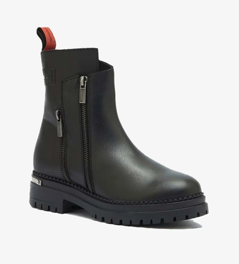 026Z100039 Peking Deri Kadın Bot SİYAH - Görsel 1