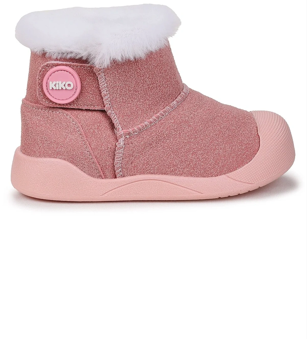 Kiko Kids Liplan Cırtlı Termo Taban Kız Bebek Bot Ayakkabı Siyah Pudra model görseli