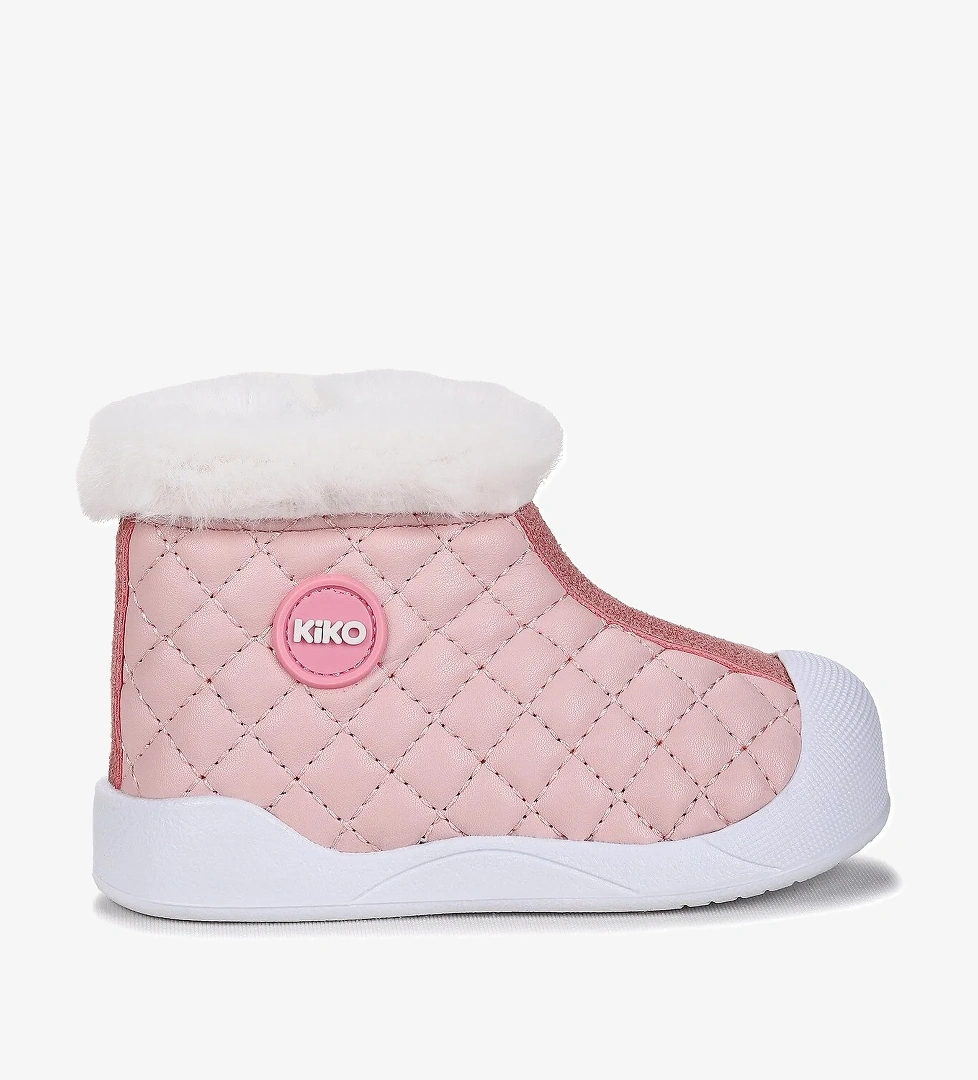 Biser Fermuarlı Termo Taban Kız Bebek Bot Ayakkabı Pudra - Görsel 1