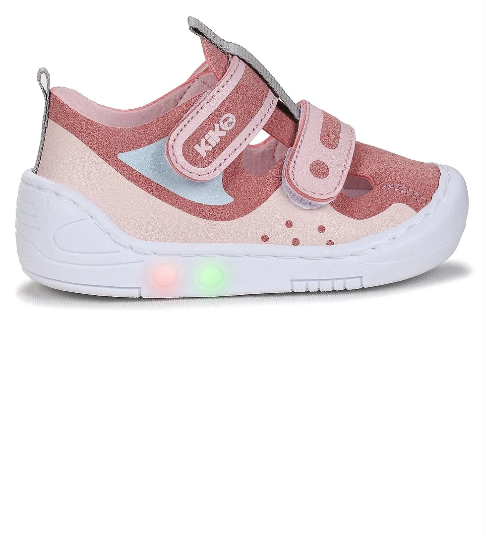 Nera Cırtlı Işıklı Kız Bebek Yürüyüş Spor Ayakkabı Pembe - Görsel 1