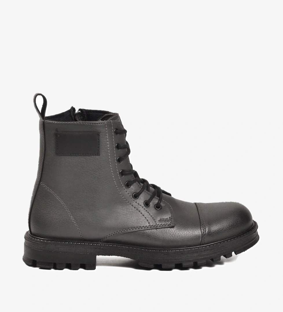 Füme Polarlı Fermuarlı Bağcıklı Kaymaz Erkek Bot 856 M