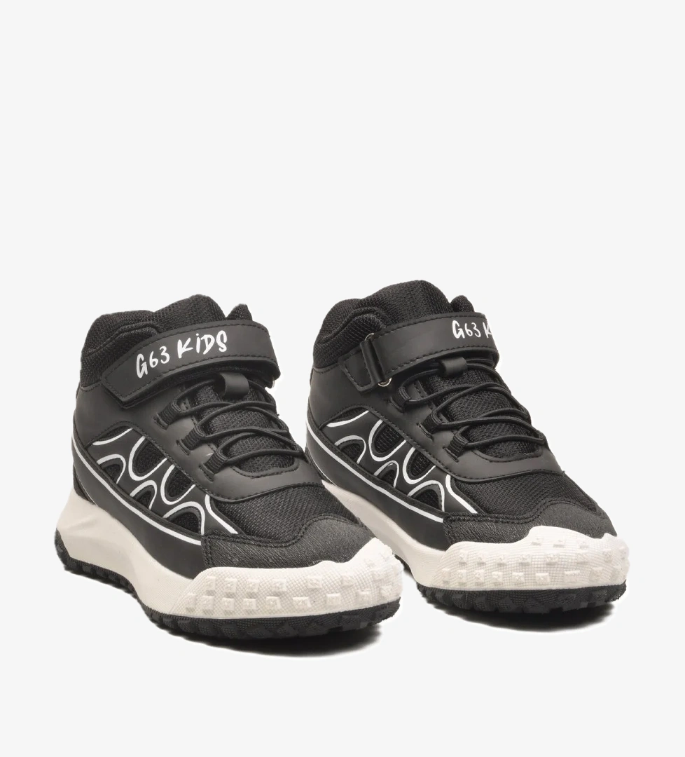 Walkway Walkway 2027 Siyah-Beyaz Bilek Boy Erkek Çocuk Spor Ayakkabı Sneaker | Flo Siyah - 1. görsel