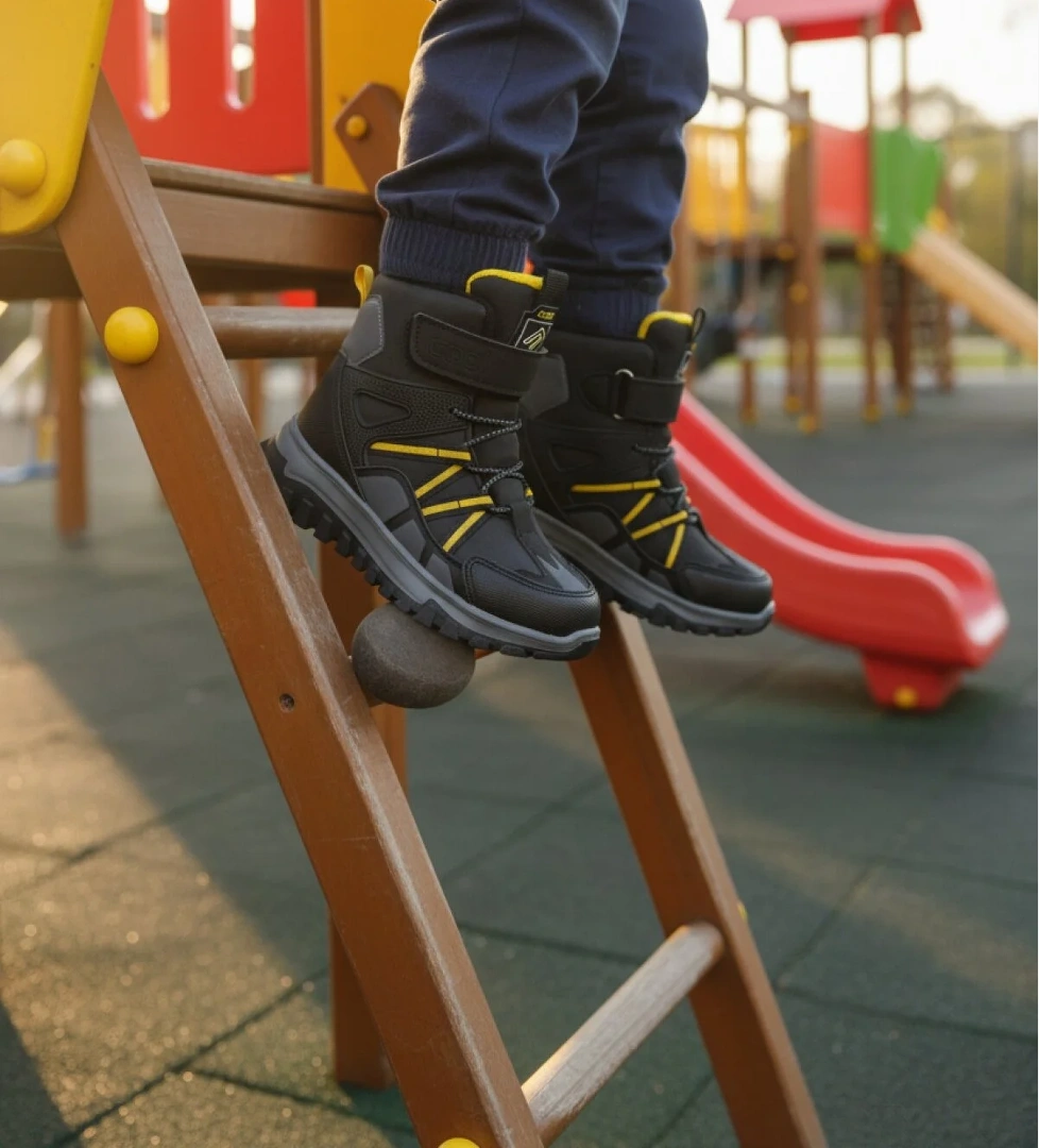 Cool Cool Hilly P Siyah Kaymaz Soğuğa Dirençli Cırtlı Unisex Çocuk Bot | Flo Siyah - 1. görsel