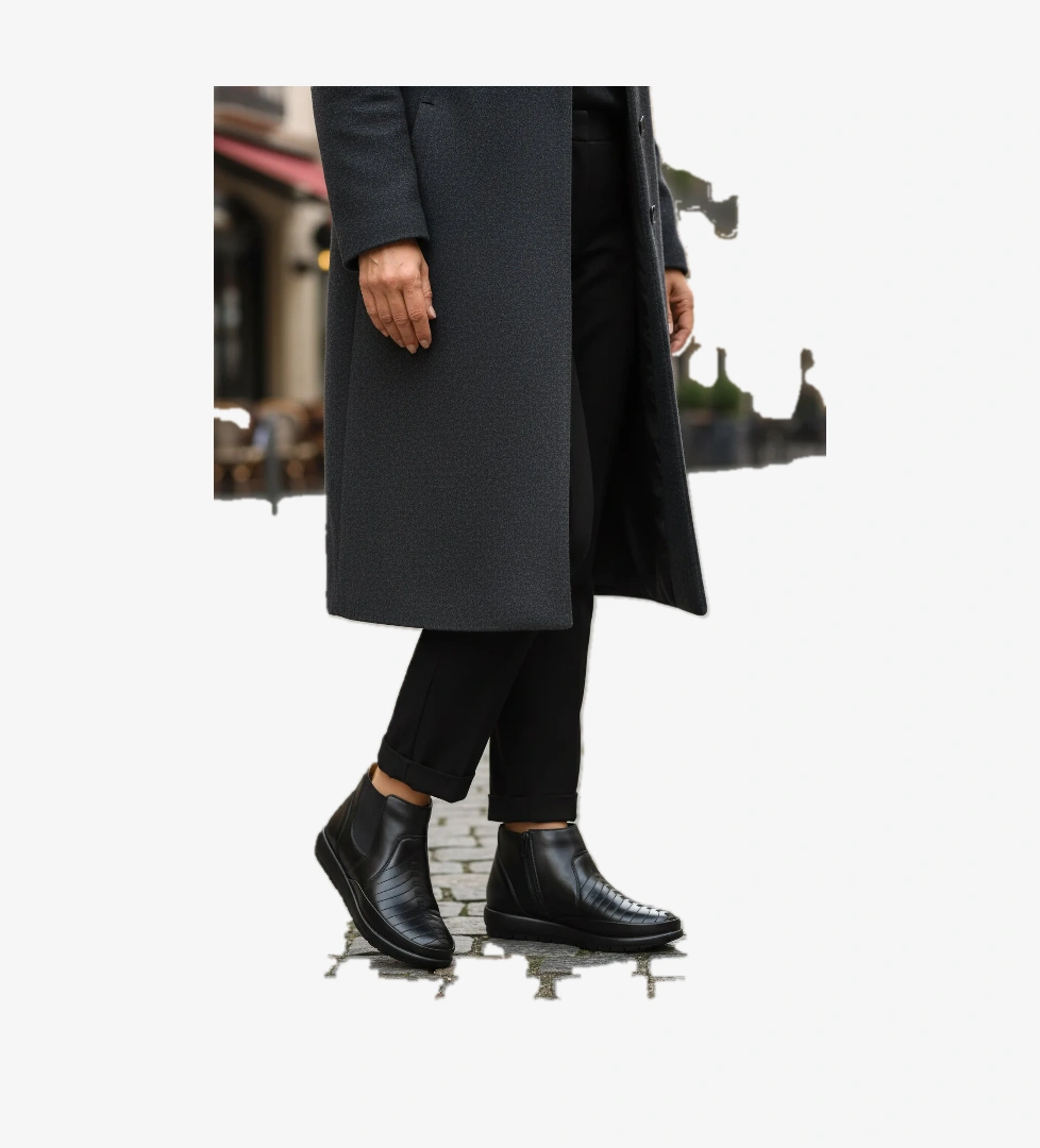 Ayakmod Ayakmod 311 Jel Taban Anatomik Fermuarlı Siyah Kadın Bot | Flo Siyah - 1. görsel