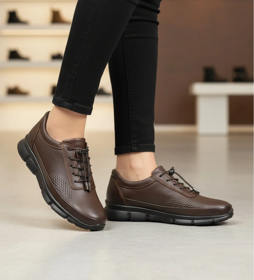 Ayakmod Ayakmod Kahverengi 695 Hakiki Deri Ortopedik Kahve Kadın Günlük Ayakkabı Casual Ayakkabı | Flo Kahverengi - 1. görsel