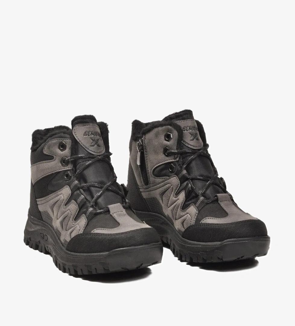 Walkway Walkway Gri 710 Kürklü Kaymaz Soğağa Dirençli Füme Unisex Bot | Flo Gri - 1. görsel