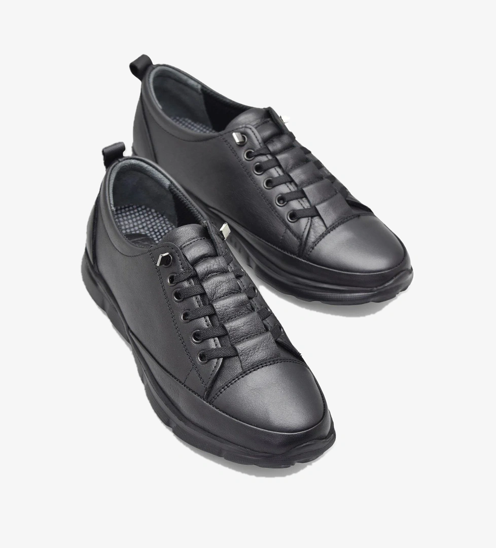 Ispartalılar 605 Tam Ortopedik Poli Hafif Taban Günlük Hakiki Deri Kadın Ayakkabı Lastikli model görseli