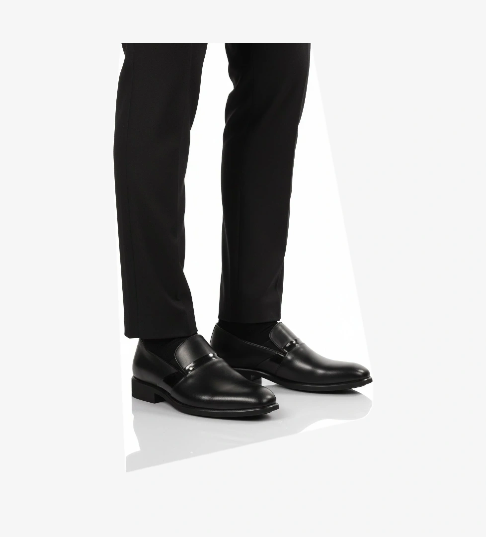 A Spor A Spor Aspor Siyah Hakiki Deri Erkek Klasik Ayakkabı | Flo Siyah - 1. görsel