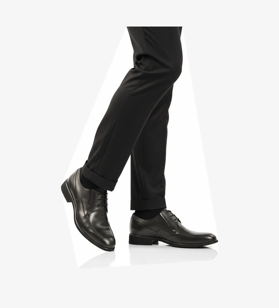 A Spor A Spor Aspor Siyah Hakiki Deri Erkek Klasik Ayakkabı | Flo Siyah - 1. görsel