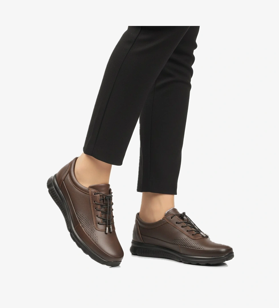 A Spor A Spor Kahverengi Aspor Kahve Hakiki Deri Ortopedik Kadın Casual Ayakkabı | Flo Kahverengi - 1. görsel