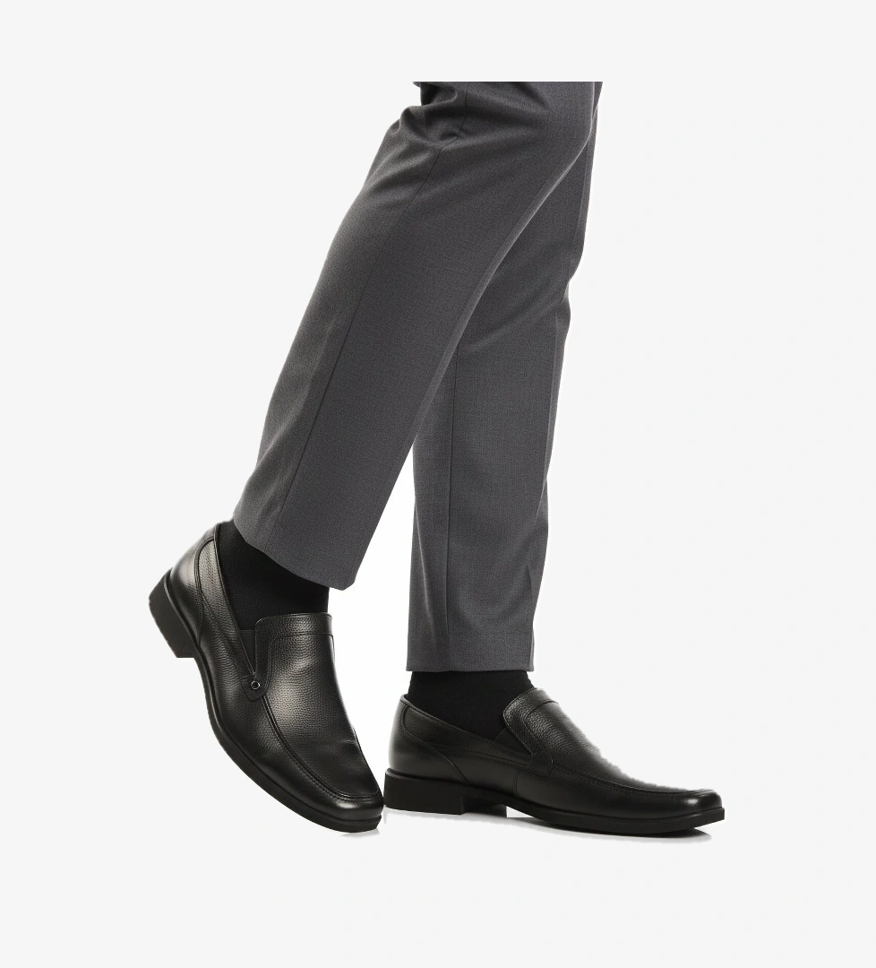 A Spor A Spor Aspor Siyah Hakiki Deri Erkek Klasik Ayakkabı | Flo Siyah - 1. görsel