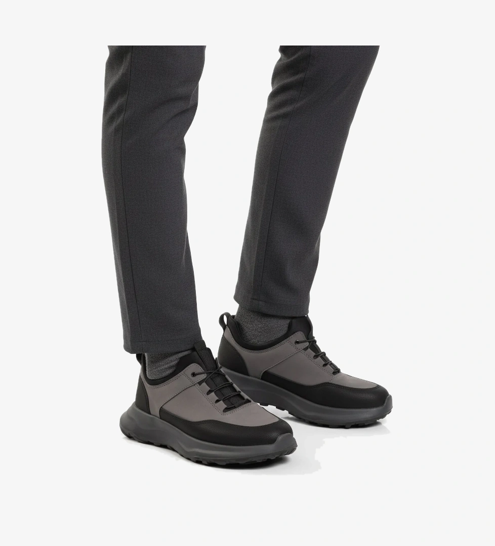 Conteyner Conteyner Gri Füme Lastik Bağcıklı Erkek Casual Ayakkabı | Flo Gri - 1. görsel