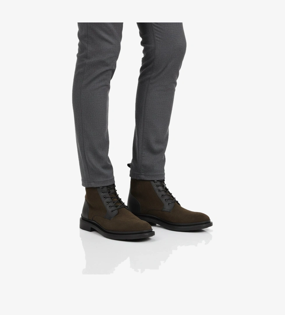 A Spor Aspor Haki Siyah Süet Hakiki Deri Bağcıklı Erkek Klasik Bot model görseli