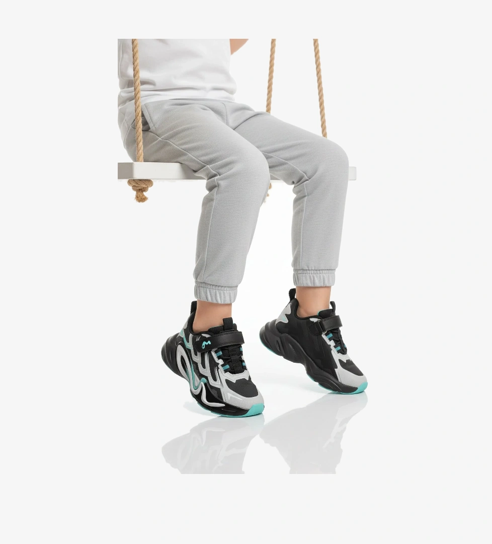 A Spor A Spor Marcokids Gri Cırtlı Erkek Çocuk Spor Ayakkabı Sneaker | Flo Gri - 1. görsel