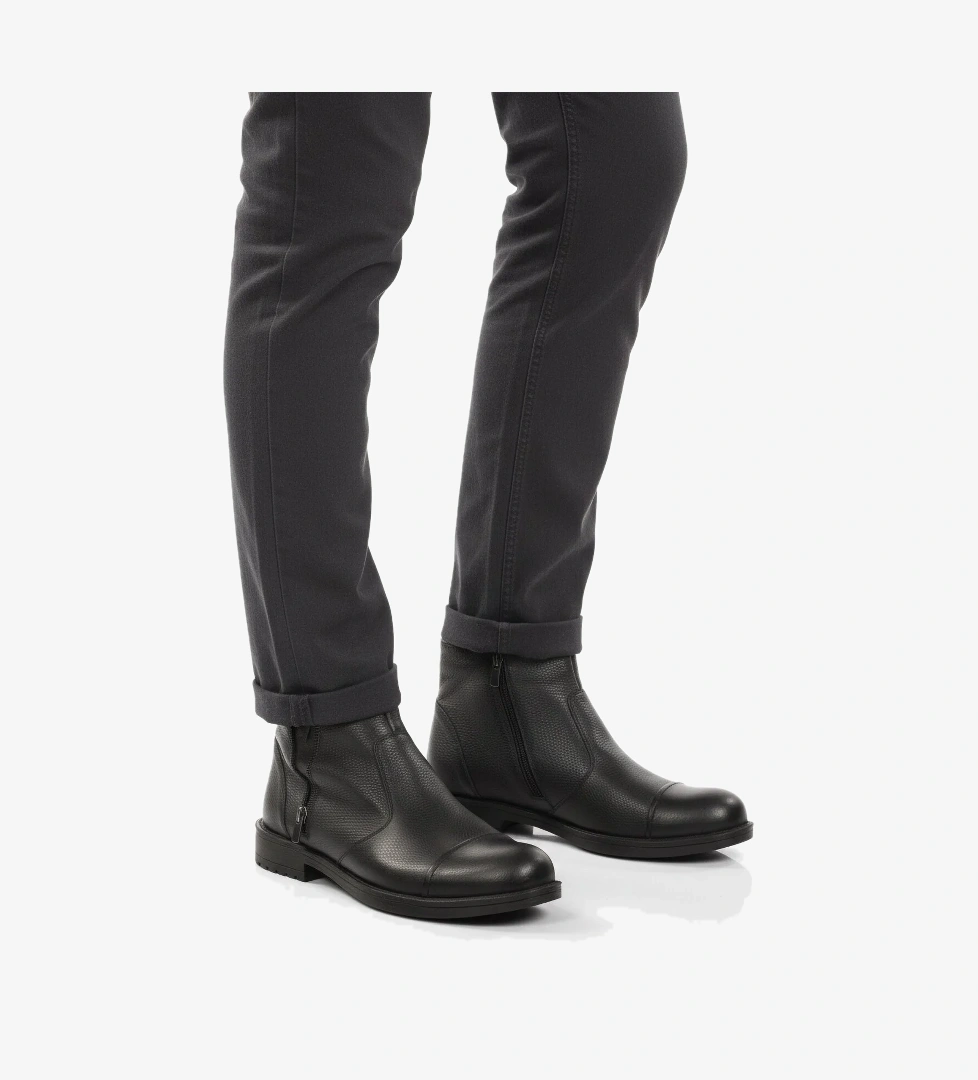 A Spor A Spor Aspor Siyah Hakiki Deri Kürklü Erkek Bot | Flo Siyah - 1. görsel