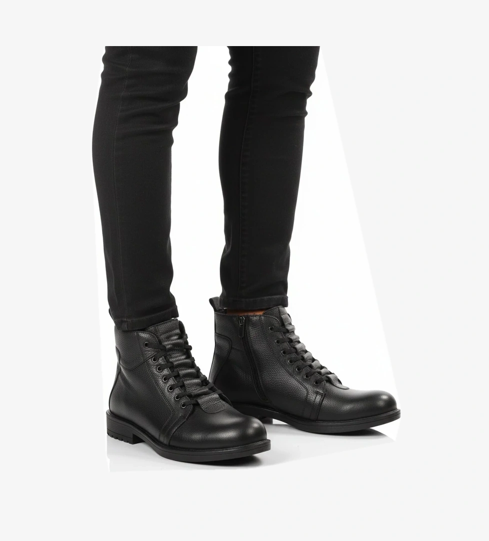 A Spor A Spor Aspor Siyah Hakiki Deri Erkek Bot | Flo Siyah - 1. görsel