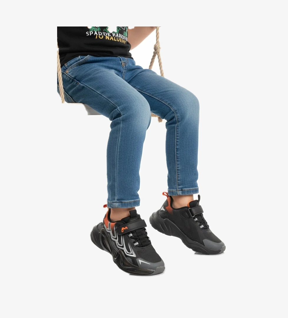 A Spor A Spor Marcokids Siyah Cırtlı Erkek Çocuk Spor Ayakkabı Sneaker | Flo Siyah - 1. görsel