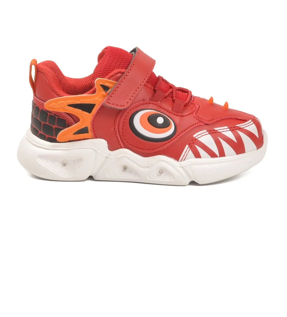 Cool Cool Kirmizi Kırmızı Cırtlı Işıklı Erkek Çocuk Spor Ayakkabı Sneaker | Flo Kirmizi - 1. görsel