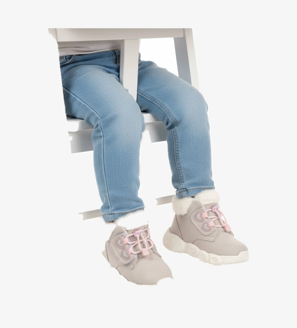 Buz Cırtlı Kız Çocuk Düz Bot