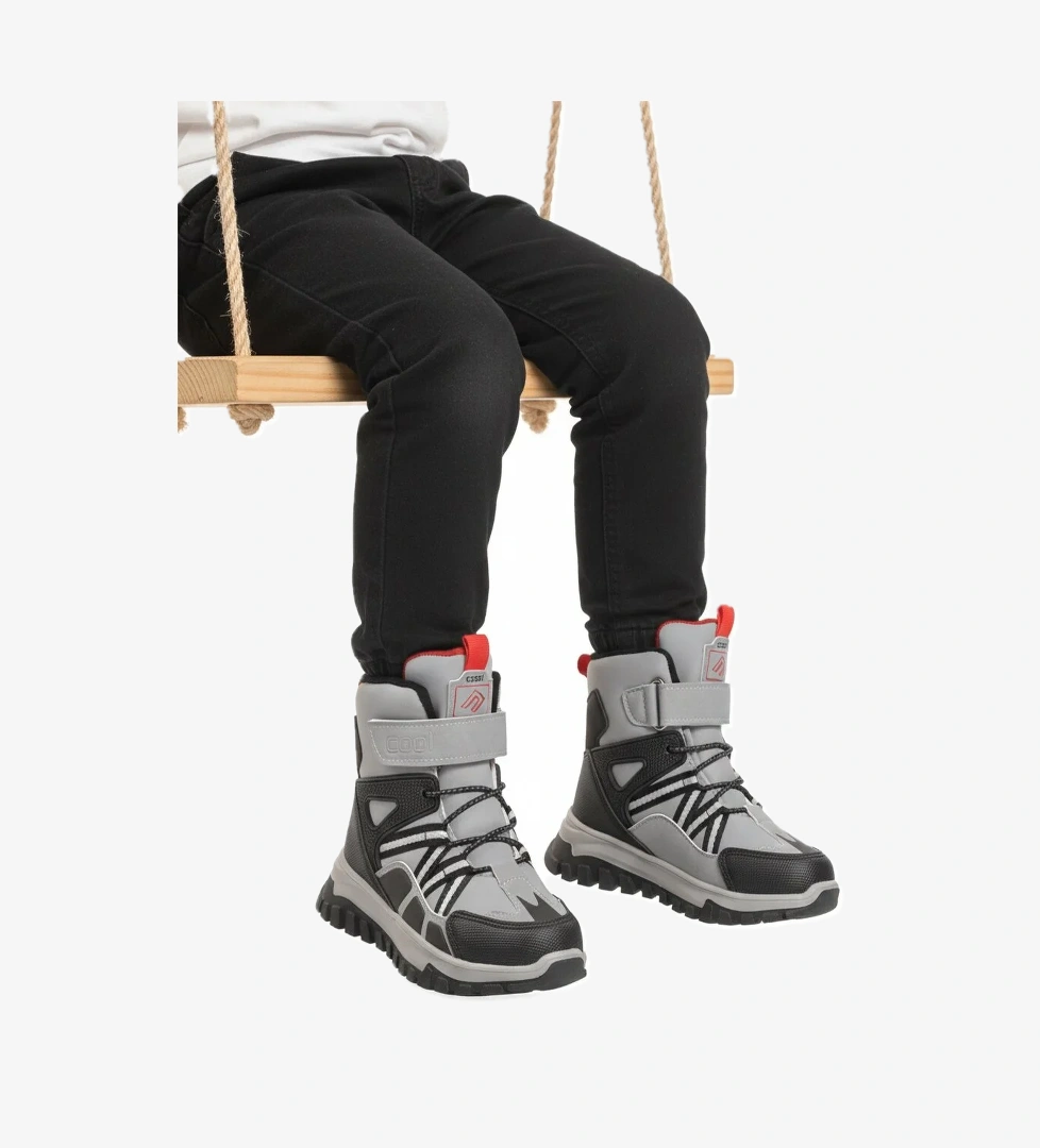 Cool Pudra Gri Cırtlı Erkek Kız Çocuk Düz Bot model görseli