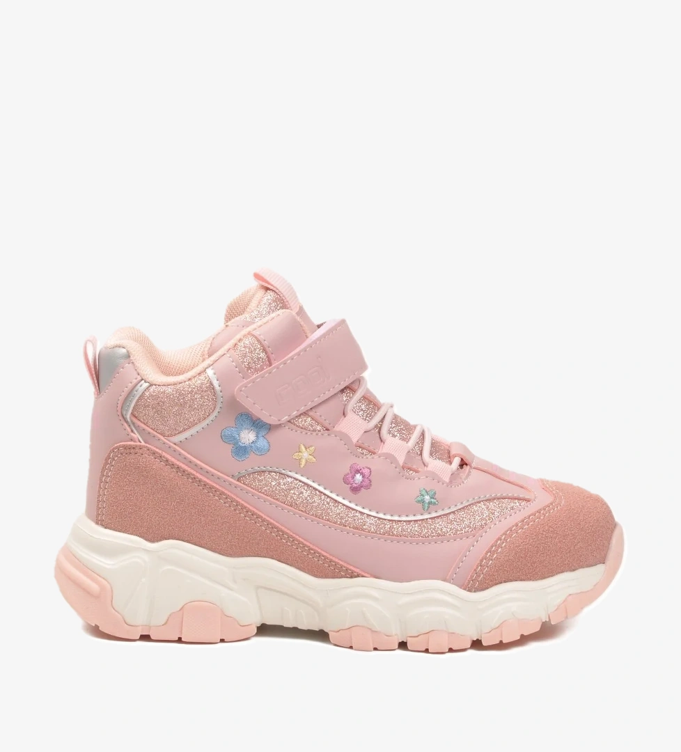 Pudra Cırtlı Desenli Kız Çocuk Hi Sneaker