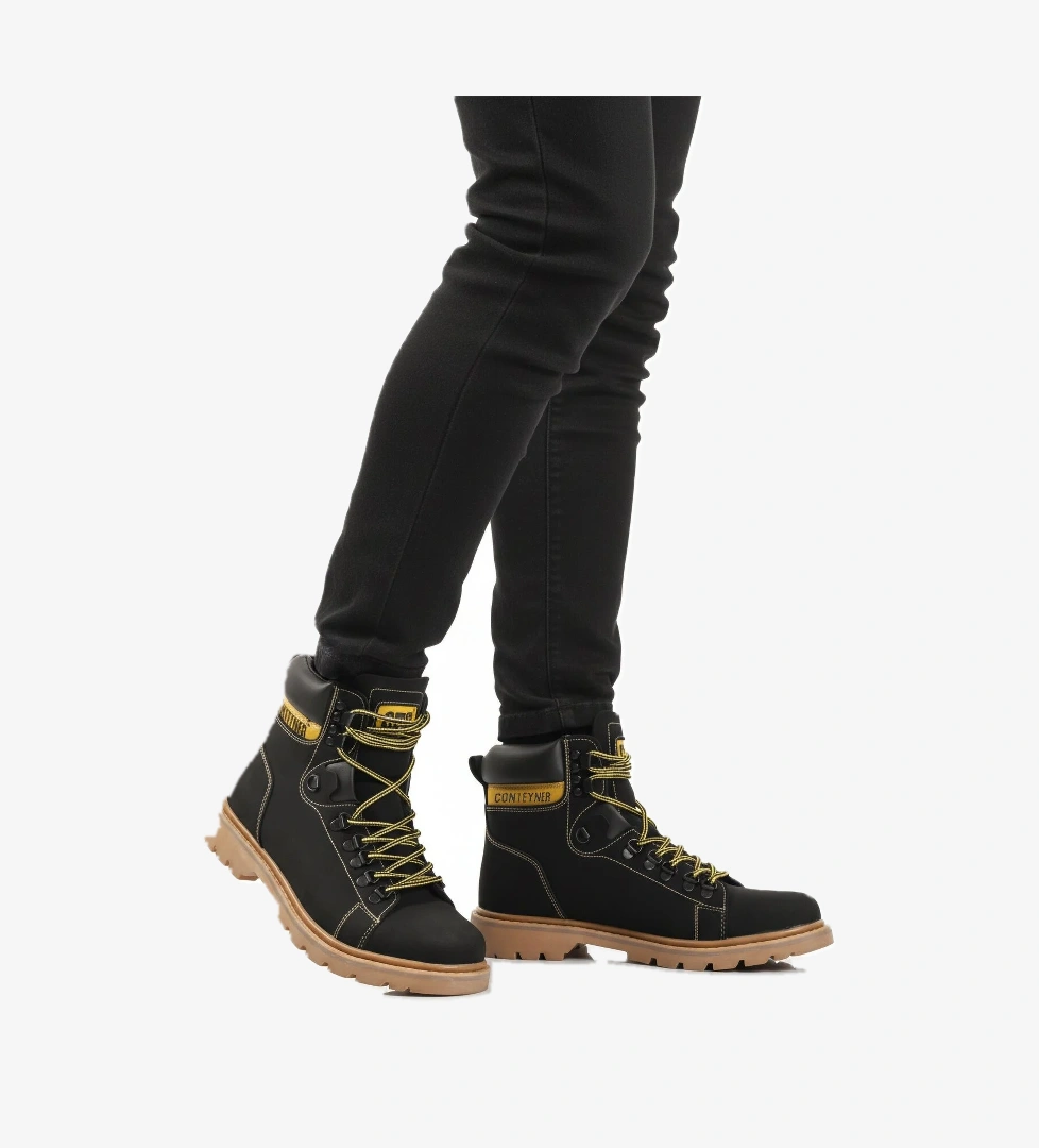 Siyah Nubuk Bağcıklı Erkek Worker Bot