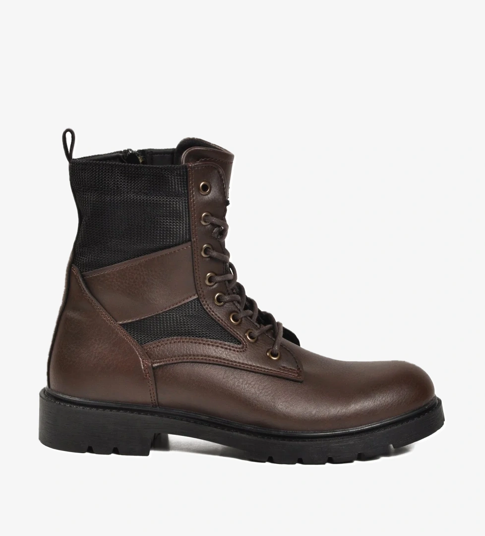 Ayakmod Ayakmod Kahverengi 756 Kaymaz Bağcıklı Kahve Erkek Bot | Flo Kahverengi - 1. görsel