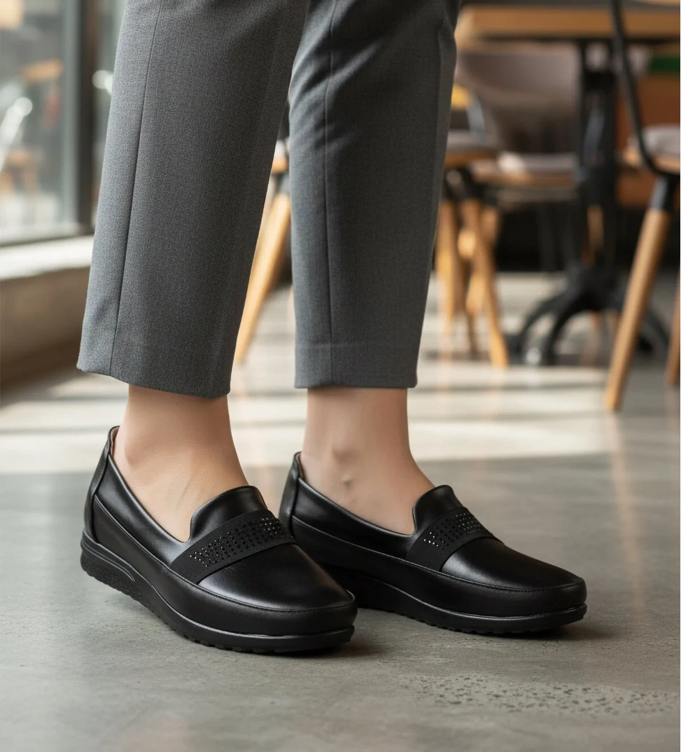 Ayakmod Ayakmod 216-25K Jel Taban Anatomik Siyah Kadın Günlük Ayakkabı Casual Ayakkabı | Flo Siyah - 1. görsel