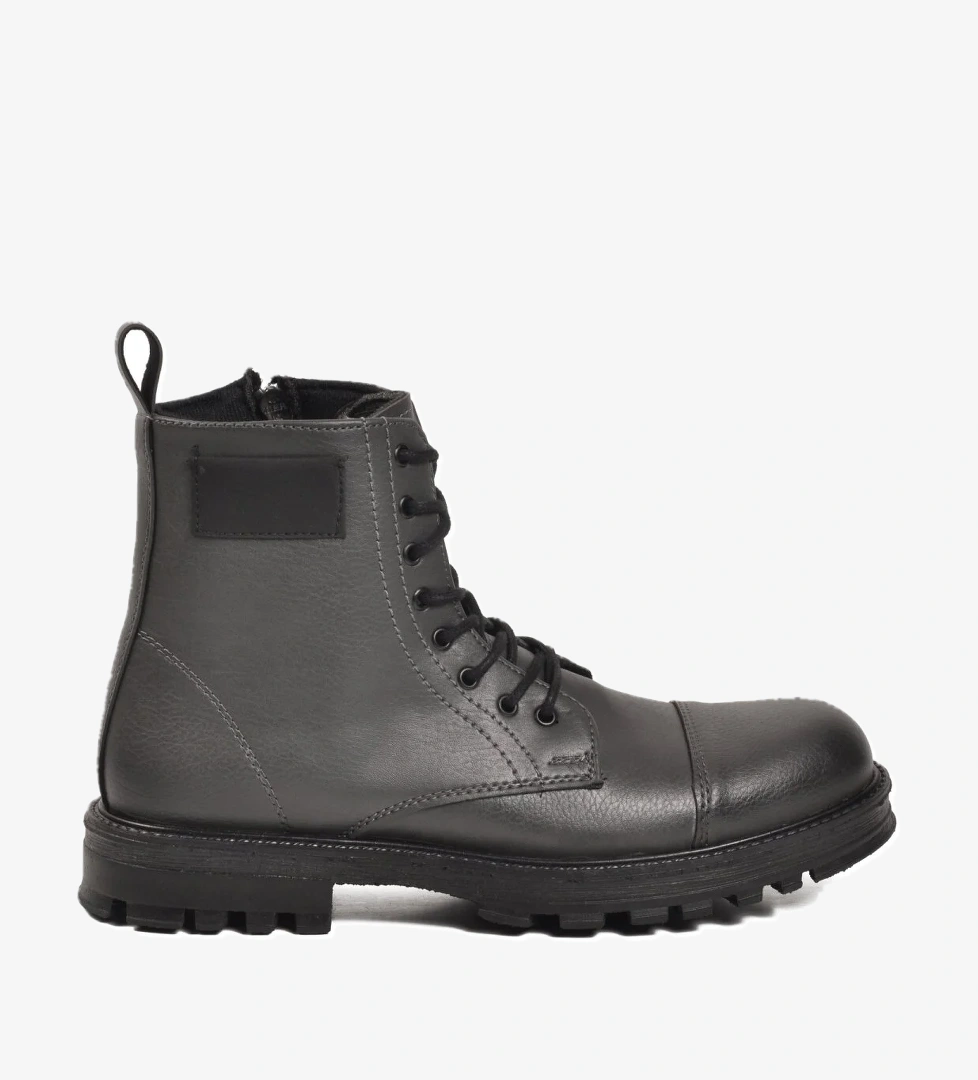 Ayakmod Ayakmod Gri 856 Bağcıklı Kaymaz Füme Erkek Bot | Flo Gri - 1. görsel