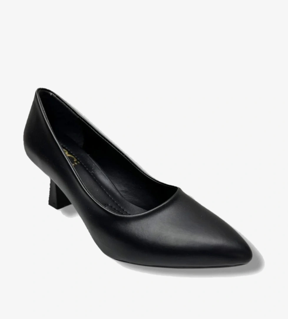 C-shoes C-shoes Siyah 349-26 Cilt Deri Orta Boy Topuklu Kadın Stiletto Flo'da! Siyah - 1. görsel