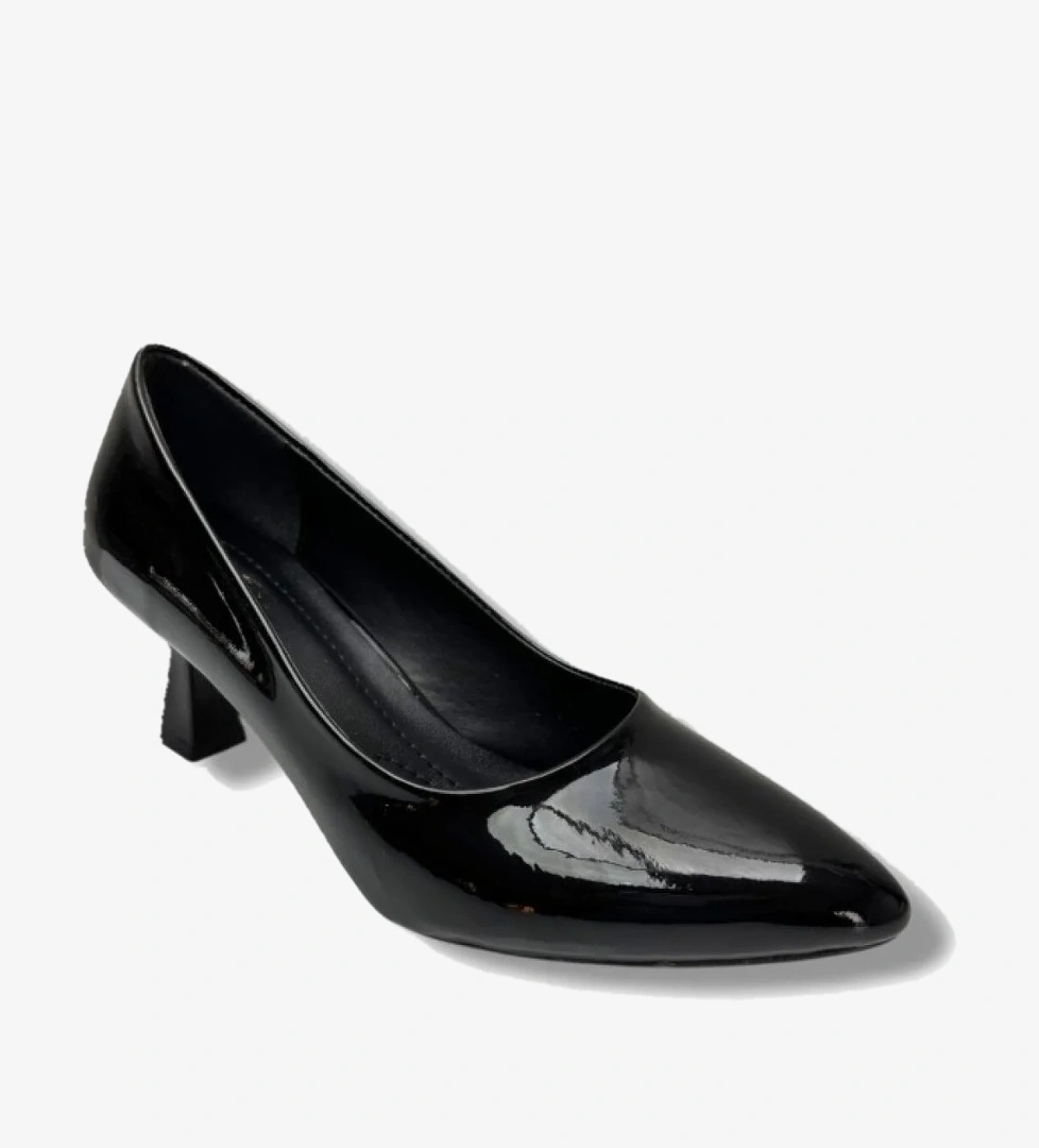 C-shoes C-shoes Siyah 349-26 Rugan Deri Orta Boy Topuklu Kadın Stiletto Flo'da! Siyah - 1. görsel