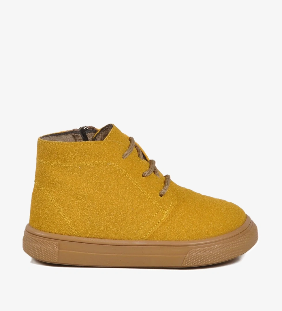 Ayakmod Ayakmod Sarı Süet Bağcıklı Fermuarlı Bebek Bot 823106 B | Flo Sarı - 1. görsel