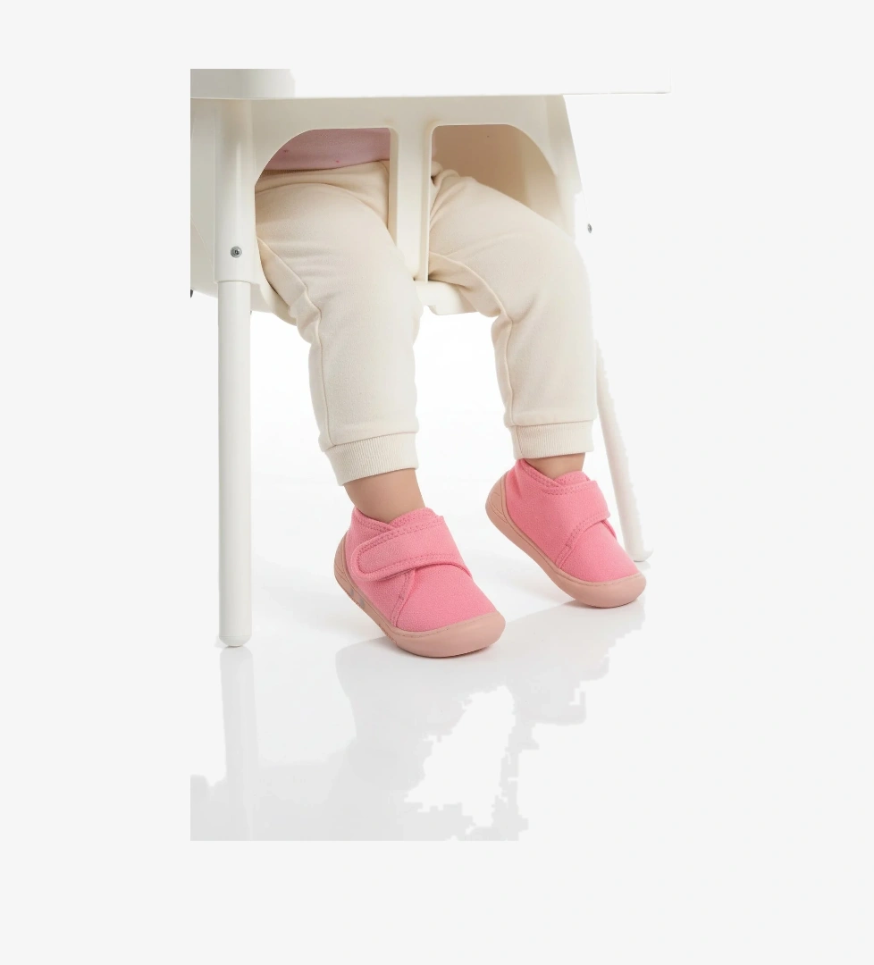 Pembe Süet Cırtlı Bebek Panduf Ba&Ba 058989 B