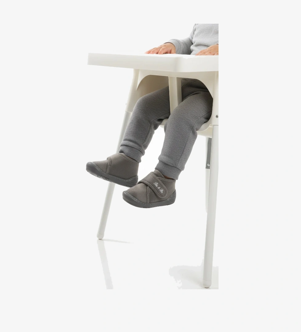 Gri Süet Cırtlı Bebek Panduf Ba&Ba 058989 B