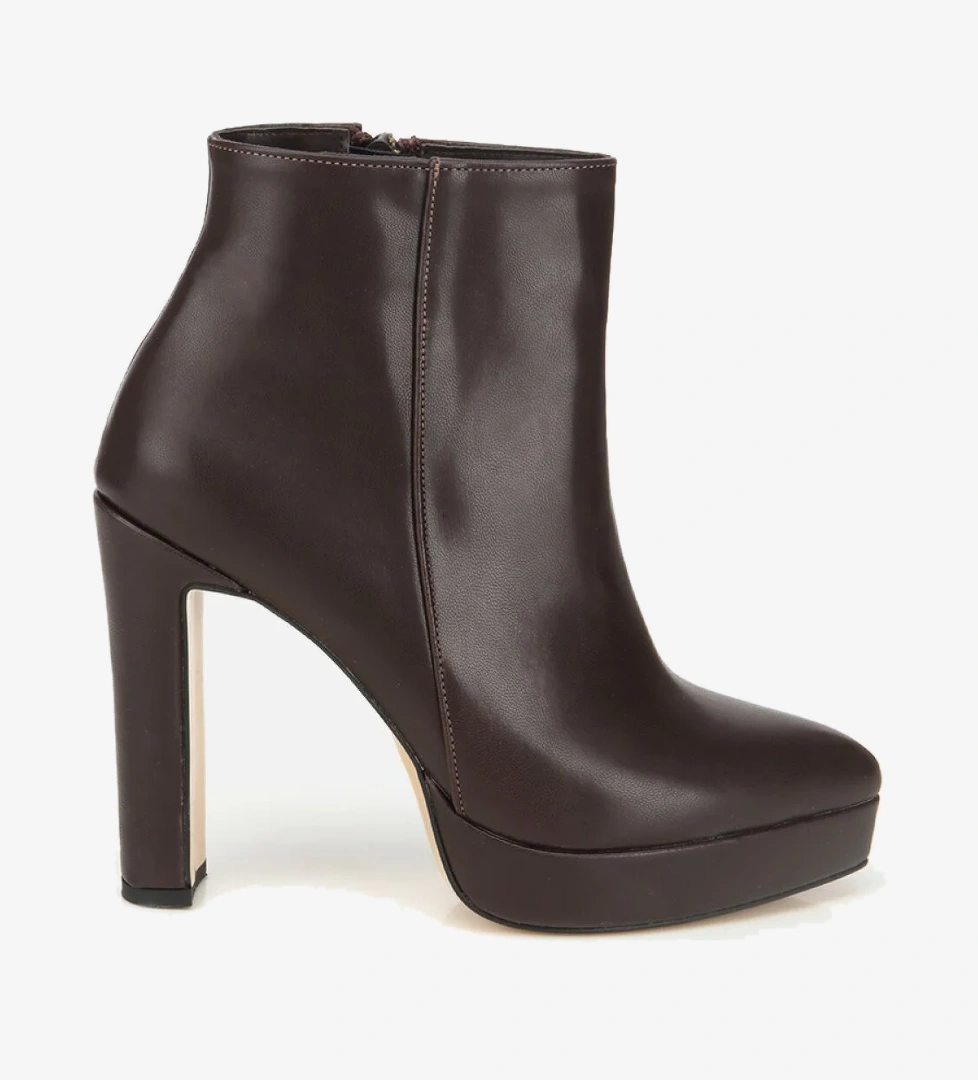 Kadın Kahverengi Yüksek Topuklu Platform Topuklu Bot