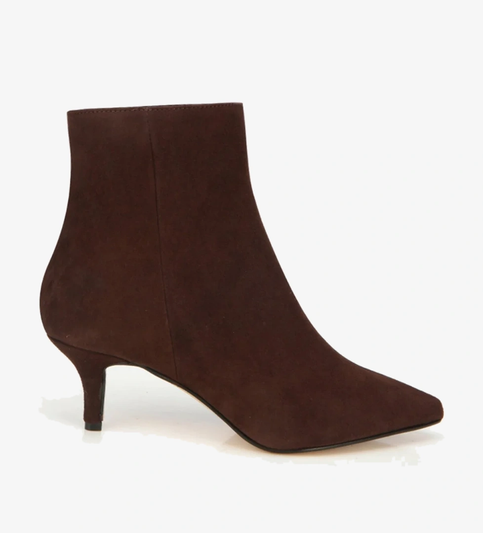 Hotiç Hotiç Kadın Süet Deri Kahverengi Sivri Burunlu Bilekte Topuklu Bot | Flo Kahverengi - 1. görsel