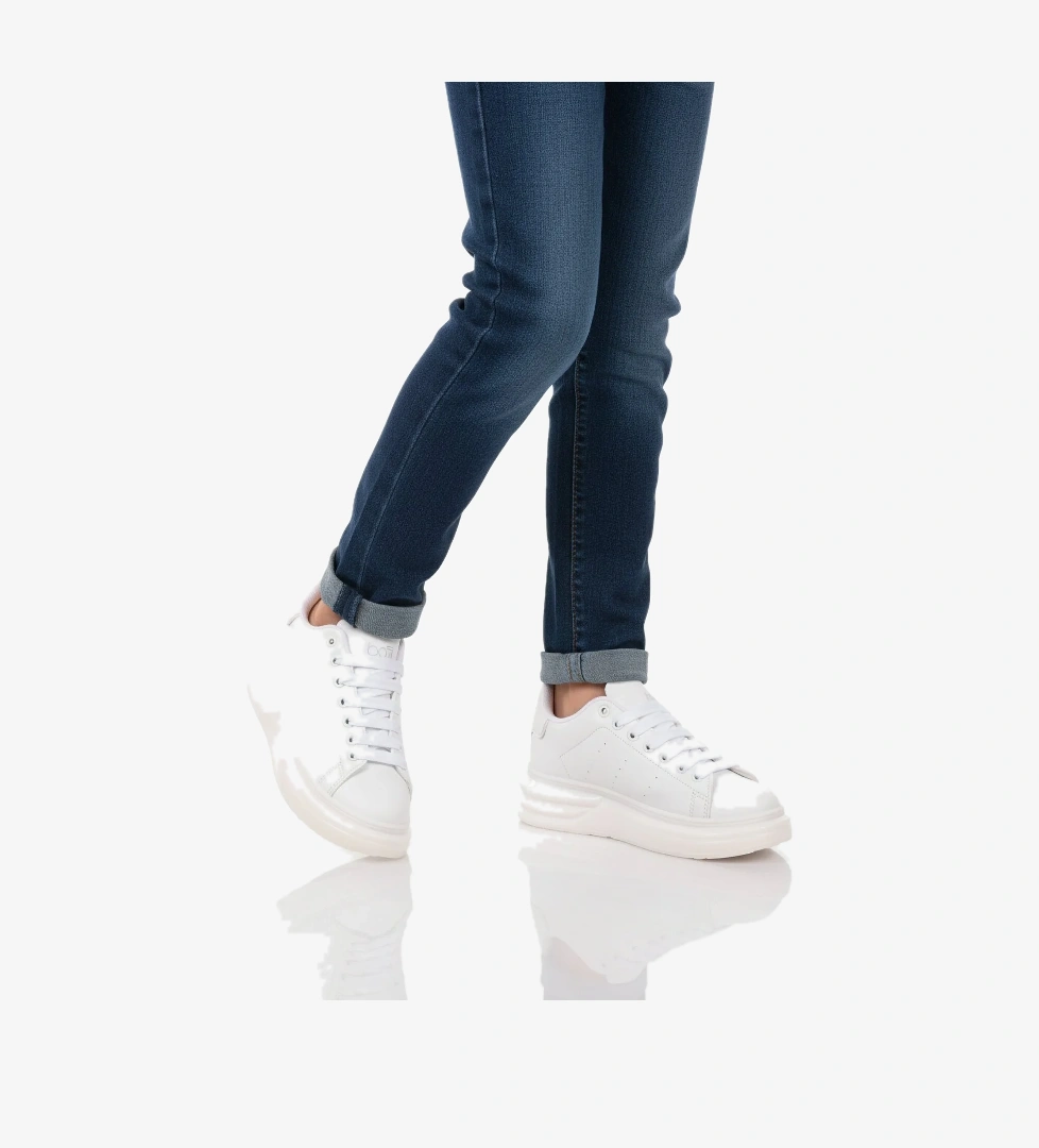 Ayakmod Ayakmod Beyaz Bağcıklı Cilt Hafifi Unisex Sneaker 628 G | Flo Beyaz - 1. görsel