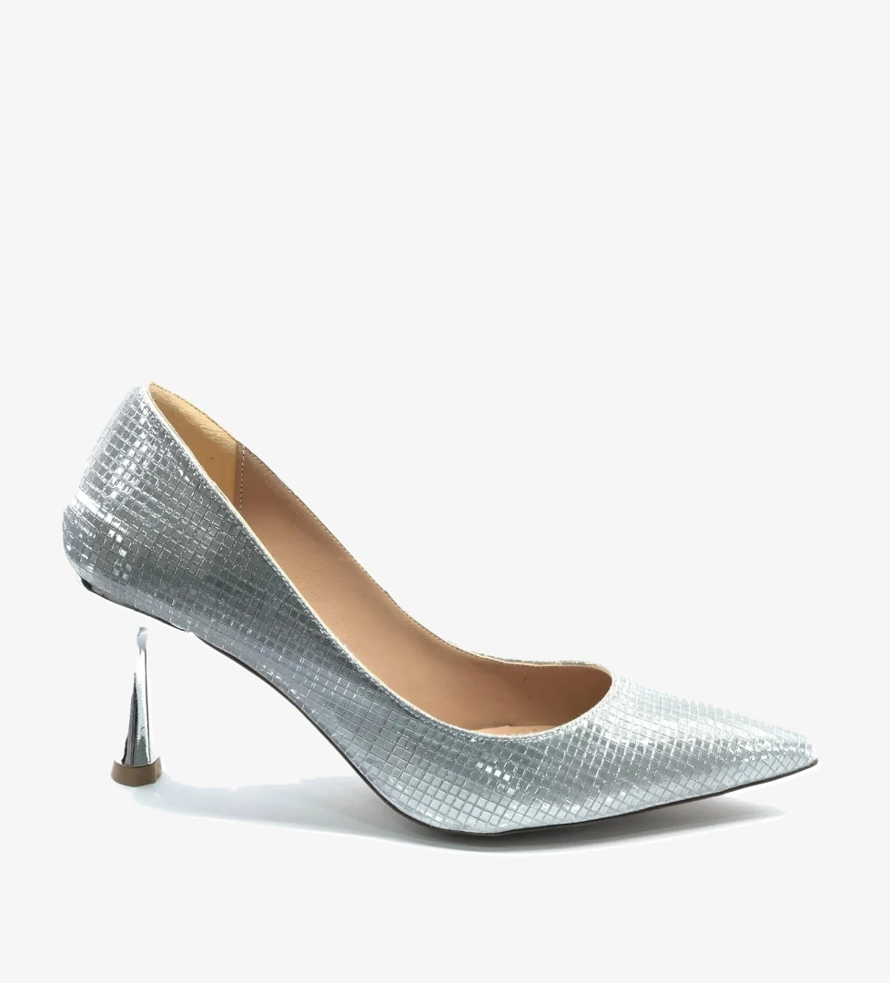 Kocamanlar Feles 7 Cm Ayna Topuk Poti Kare Desen Stiletto Kadın Ayakkabı - 1.708,09₺ - Flo