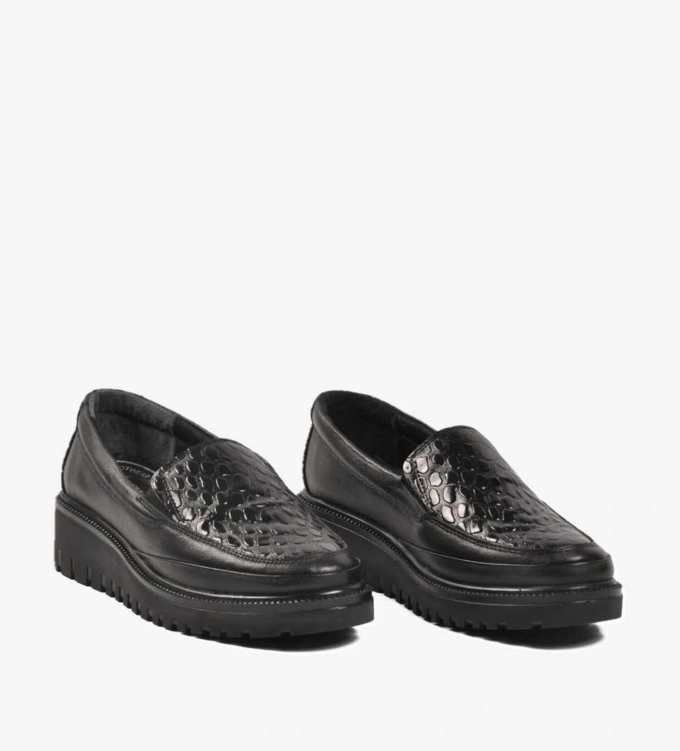 Voyager Voyager Z399 Anatomik Hakiki Deri Siyah Kadın Günlük Ayakkabı Casual Ayakkabı | Flo Siyah - 1. görsel