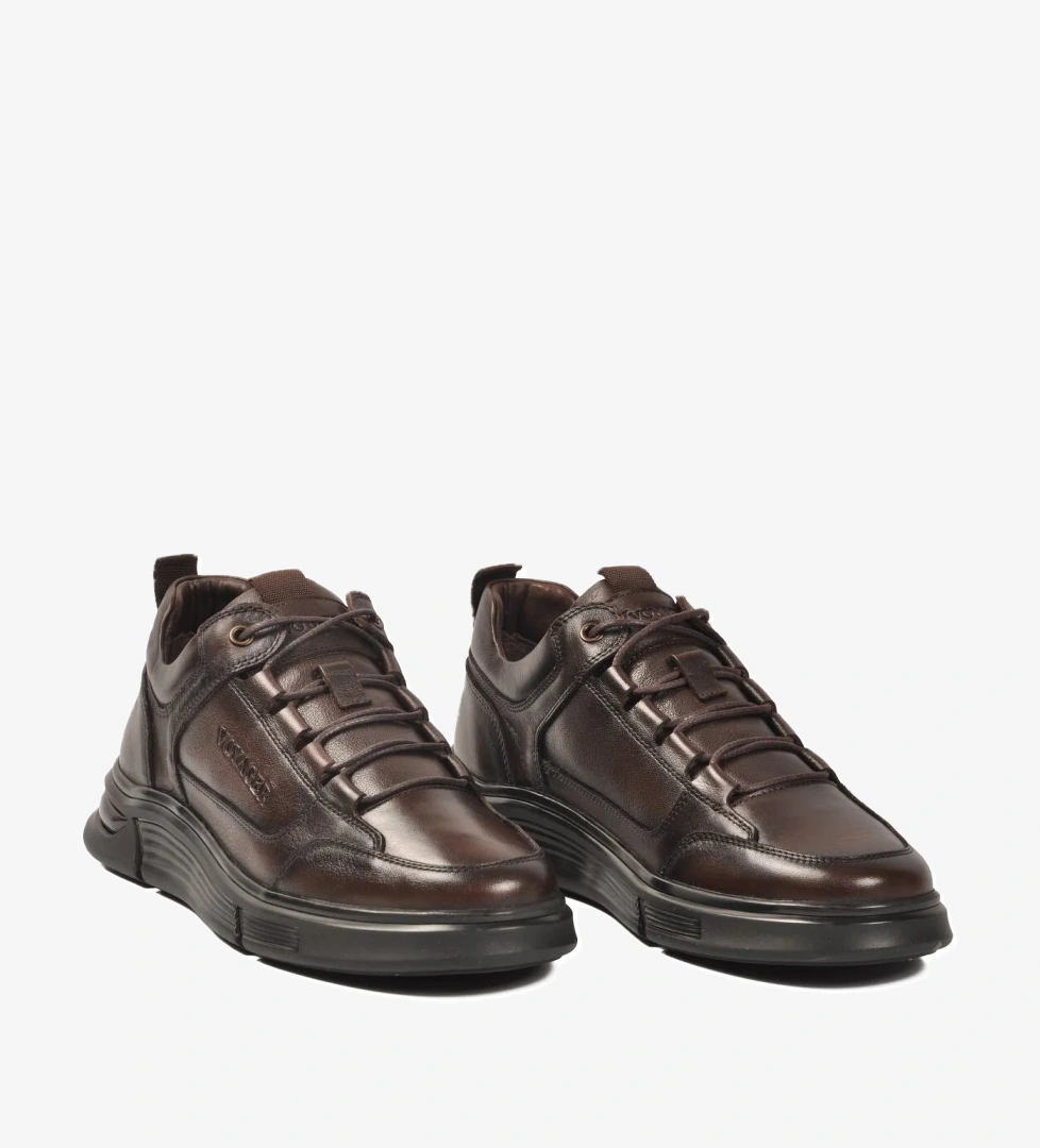 Voyager Voyager Kahverengi M445 Hakiki Deri Kahve Erkek Günlük Ayakkabı Casual Ayakkabı | Flo Kahverengi - 1. görsel