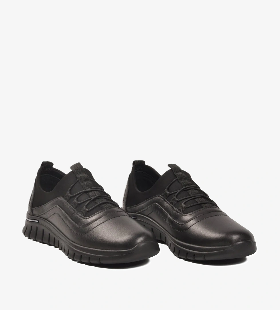 Voyager Voyager Z217 Anatomik Hakiki Deri Siyah Kadın Günlük Ayakkabı Casual Ayakkabı | Flo Siyah - 1. görsel