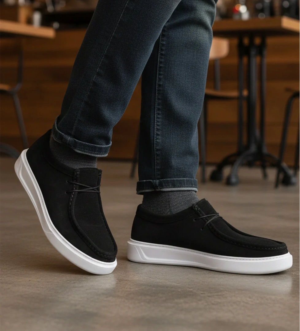 Walkway Walkway 1614 Jel Taban Siyah Nubuk Erkek Günlük Ayakkabı Casual Ayakkabı | Flo Siyah - 1. görsel