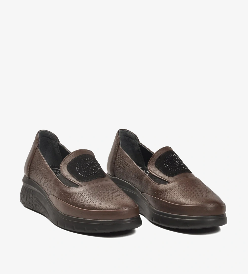 Voyager Voyager Kahverengi 9779 Anatomik Hakiki Deri Kahve Kadın Günlük Ayakkabı Casual Ayakkabı | Flo Kahverengi - 1. görsel